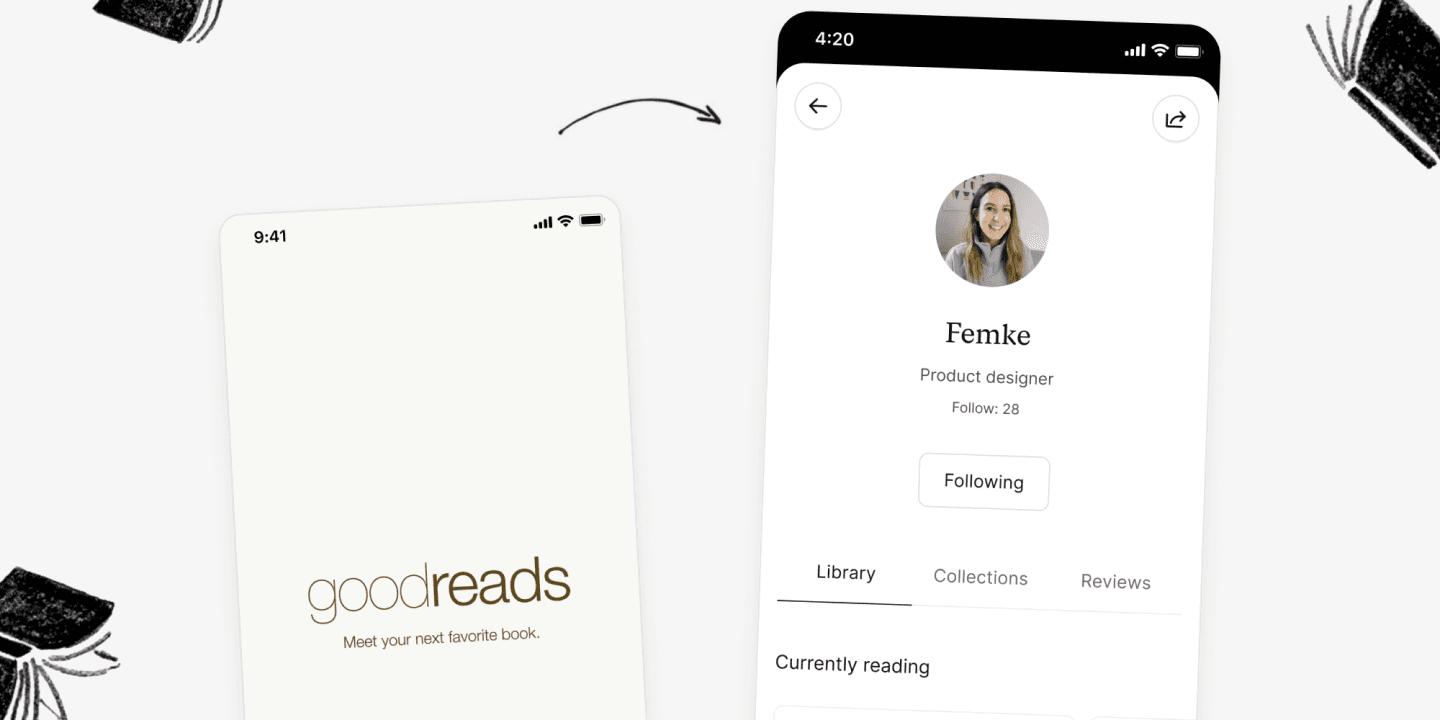Oku profile screenshot & Goodreads logo